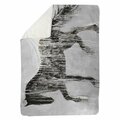 Begin Home Decor 60 x 80 in. Horse Brown Silhouette-Sherpa Fleece Blanket 5545-6080-AN300